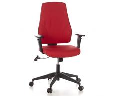 hjh OFFICE 608120 silla de oficina PRO-TEC 100 tejido rojo, ergonómica, alta calidad, apoyabrazos ajustables, respaldo con ajuste de altura, inclinable