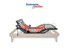 Duérmete Online Cama Eléctrica Articulada Queen Bastidor Madera con 5 Planos de Articulación y Mando Bluetooth con Linterna, Cambria, 90x190