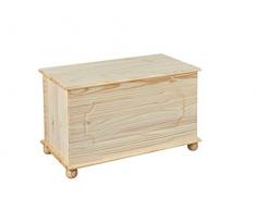 Inter Link EMEL Naturel Cofre de Madera Maciza, Pino, Natural, 47 x 89 x 53 cm