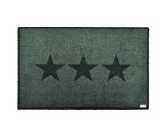 Zala Living Felpudo Decorativo para Interior y Exterior, 50 x 70 cm, Alfombra para Puerta de Estrellas, Lavable y Resistente a la Intemperie, Antideslizante para Entrada y Exterior, Gris