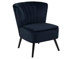 Marca Amazon Movian - Butaca lounge tapizada, base con 4 patas de madera, 66,5 x 71 x 80 cm, azul oscuro