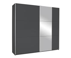 Rauch Möbel Kronach Armario de Puerta Flotante, 2 TRG, Madera, Gris Metalizado, 218 x 59 x 210 cm