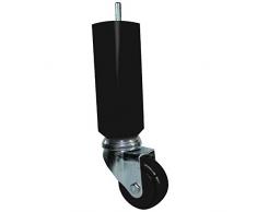 Margot Movilidad praticonfort sin Freno – Juego de 4 Patas de somier, Madera, Negro, 5,5 x 5,5 x 18,7 cm
