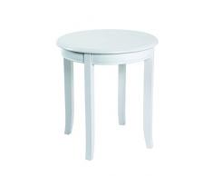 Haku Möbel Mesa Auxiliar, Madera Maciza, Blanco, Ø: 48 x 51 cm