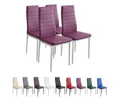 Albatros 2703MILANO Set de 4 sillas de Comedor, púrpura
