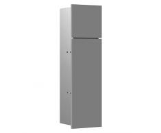 Emco ASIS Pure Módulo Empotrado para baño como Soporte para Papel higiénico y escobilla de Inodoro, Armario Alto con función Push to Open, Gris Mate Tope Izquierdo, Madera, Talla única
