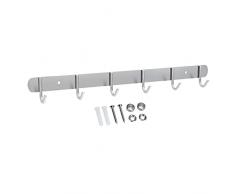 INTIRILIFE Perchero de Acero Inoxidable Modell E - 6 Ganco - Perchero de Pared Perchero con Gancho de Pared en 5 diseños Diferentes