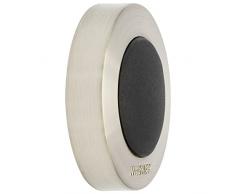 Tope de puerta de diseño Screw or Glue 15514011 de Wagner, atornillado o adherido – Metal cepillado, caucho termoplástico, diámetro 38 x 10 mm