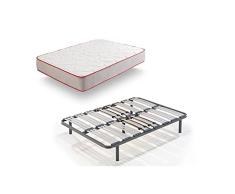 Hogar 24 HOGAR24 ES Colchón Viscoelástico Viscoroyal 30 + Somier Multiláminas con Patas De 26 cm, 120x190 cm, Metal