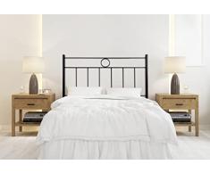 Cabecero de Forja Mod. LM | Camas de Matrimonio y Juvenil | Fabricado en España | Color Negro | Cama de 105 cm.