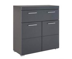 trendteam smart living Mueble, Armario de baño Amanda, Gris agave alto brillo, 73 x 79 x 31 cm