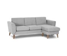 BUDWING Angel Sofa 3 Plazas Chaise Longue, Arco Reversible(Lado Derecho o Izquierdo), en Tejido Poliéster, Medidas totales 220cm(Ancho) x135cm(Fondo) x81,5cm(Alto)