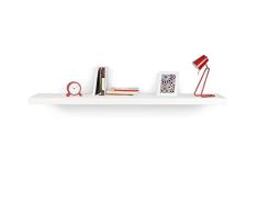 TemaHome Balda Estante de pared, Madera, Blanco Brillante, 155 x 33 x 5 cm