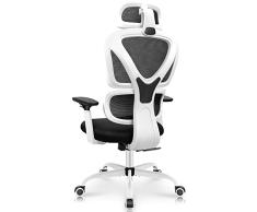 KERDOM Silla de Oficina Ergonómica, con Reposabrazos Ajustable 3D y Soporte Lumbar, contra el Dolor de Espalda, Silla de Oficina Capacidad de Carga 150kg/330LB