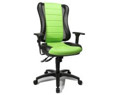 Topstar HE30PS105 Silla de Escritorio de Oficina, Head Point RS con reposabrazos, Dos Colores Acolchado Verde/Negro