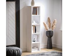 Vida Designs Estantería Oxford de 5 Niveles, estantería de Madera Blanca, Mueble de Oficina, Sala de Estar