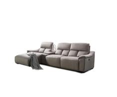 SHIITO Sofá Chaise Longue Reina, Metal, Gris, 94 x 328 x 102 cm