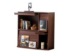 Iris Ohyama, Mueble de almacenamiento con 4 puertas plegables / Armario de madera / Abatible / Armario, Diseño,Modular, Oficina, Casa biblioteca - Flap Rack - FR-F4 - Marrón