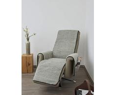 K. & N. Schurwolle Sillón de Lana Virgen con reposabrazos y reposapiés Largo, Color Gris, Pelo, Capa Base: 100% poliéster, Mittelteil ca. 200 x 50 cm, Armlehnenschoner ca. 60 x 40 cm