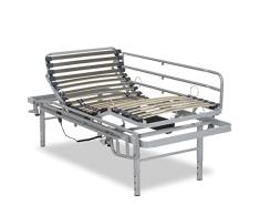 Gerialife® Cama articulada eléctrica Reforzada | Regulable en 5 Alturas (90x190, Mando por Cable + Patas Regulables + Barandillas)