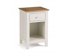 Julian Bowen Mesita de Noche Salerno con 1 cajón, Madera de ingeniería, Roble/Marfil, Talla única