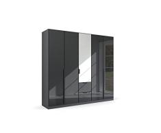 Rauch Möbel Moderno por Quadra Spin Gabinete de Puerta giratoria, Madera de ingeniería, Gris, 226x210x54