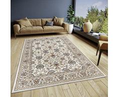 Hanse Home Saraceni Orient Alfombra – Alfombra Oriental clásica densa Tejida con Adornos y Motivos Florales, Pelo Corto Suave para Dormitorio, Comedor, salón, Pasillo, Crema, 57 x 90 cm