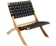Kare Design Sillón plegable Ipanema, color negro, jardin, balcon, comedor, Ratán,