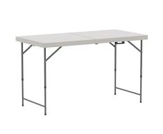 Amazon Basics Caballete de mesa plegable plateado resistente, 4 pies, 95 x 197 x 77,5 cm (ancho x profundidad x altura), tamaño ensamblado