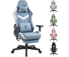 Dowinx Silla de Oficina para Videojuegos, Piel sintética, Azul, Large