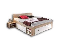 Stella Trading Stefan Cama Doble, Madera, Roble San Remo/Blanco, 180 x 200 cm