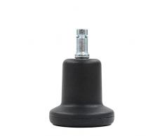 hjh OFFICE 619002 5X Tapones fijos para la Estabilidad de la Silla de Oficina Stand 10mm/50mm Poliuretano, Negro