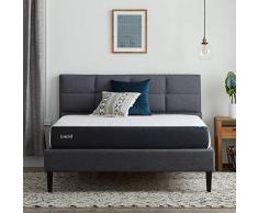 LUCID Espuma viscoelástica 20 cm, Tacto Medio, infusión de Gel, Funda Transpirable, colchón de Cama Individual (90 x 190 cm), Blanco y Negro