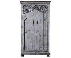 DRW Armario con 2 Puertas de Madera de Mango 96x41x180cm