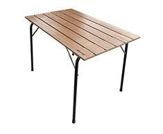 Castelmerlino Mesa plegable al aire libre camping terraza superior 100x60 cm, Okumè Natural (280)