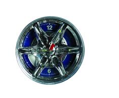 Wheel Rim Wall Clock Reloj de Pared, diseño de llanta con luz Azul LED, 27 cm