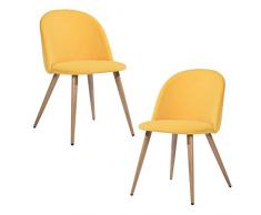 MEUBLES COSY Chaises de Salle à Manger Silla, Metal, Amarillo, Talla única