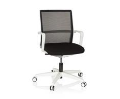 hjh OFFICE 608905 Silla de Oficina Move-Tec Net 3D Tela Blanco/Negro, Respaldo en Malla Transpirable, Sentado dinámico