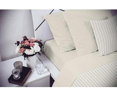 Elegant Cl El Panna 2Pst Juego de Ropa de Cama (Hoja Plana 250x300, Plancha instalada 170x200cm+2 Fundas 52x82cm), Crema, Microfibra, Doble