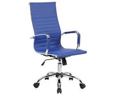 Archimede hc-9813h Dallas B-N Sillón, Piel sintética, Azul, 54 x 63 x 116 cm