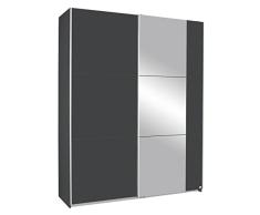 Rauch Möbel Kronach Armario de Puerta Flotante, 2 TRG, Madera, Gris Metalizado, 175 x 59 x 210 cm