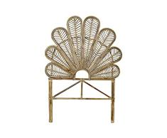 DRW Cabecero de Cama de 90 cm de Ratan Natural semicirculo 172x80x76 cm