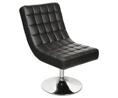 Febland Negro Sofá Rotator Sillón, Piel sintética