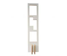 Tojo Lesestoff I Estantería Moderna I Estantería de Pared Estrecha de Madera en Color Blanco I Estantería de diseño Flotante para salón, Oficina o Pasillo, 25 x 12,9 x 105 cm