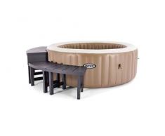 Intex SPA Unidades Media y 2 Piezas. Mesa Auxiliar Grande Accesorios para Jacuzzi, PP, marrón Oscuro