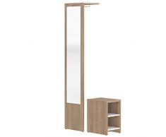 Marca Amazon - Movian Deva - Mueble para el recibidor, 40 x 33 x 188 cm (largo x ancho x alto), roble