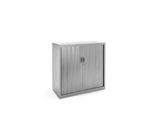 Rocada | Armario Metálico | Armario archivador Muebles Oficina | Puertas de persiana y Estantes de Altura Ajustable| Armarios con Cerradura | 102x45x105 cm - Gris