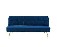 BAÏTA Aroma Sofá Convertible de 3 plazas, Terciopelo, Azul, 181 x 83 x 79 cm