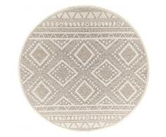 Mias Teppiche Adora - Alfombra Moderna, de Estilo Boho, Apta para Interiores y Exteriores, Especialmente Plana, Ideal para la Cocina y el Comedor, Beige, 160cm Redondo