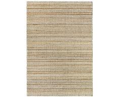HAMID - Alfombra Yute Lana Olivia, Alfombra Lana y Yute, Tejida a Mano Tejida para Salon, Dormitorio, Sala de Estar Blanco Natural, (120x170cm)